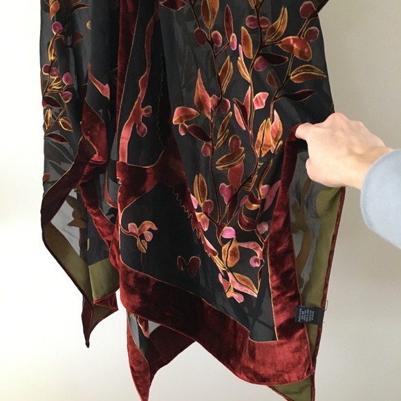 Duster cover velvet with bird motif one size - Picture 3 of 11